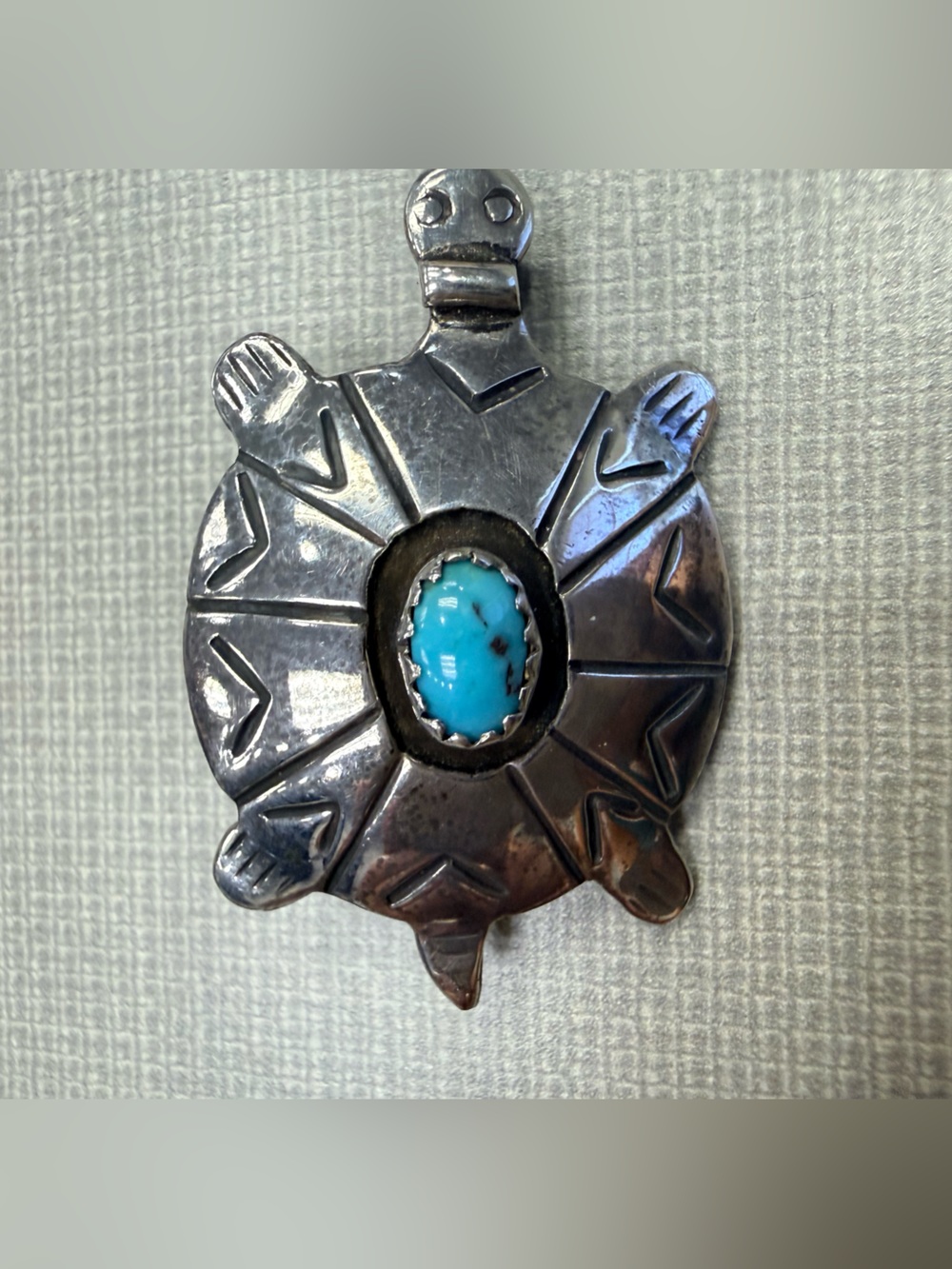 Sterling Silver Turtle Turquoise Pin